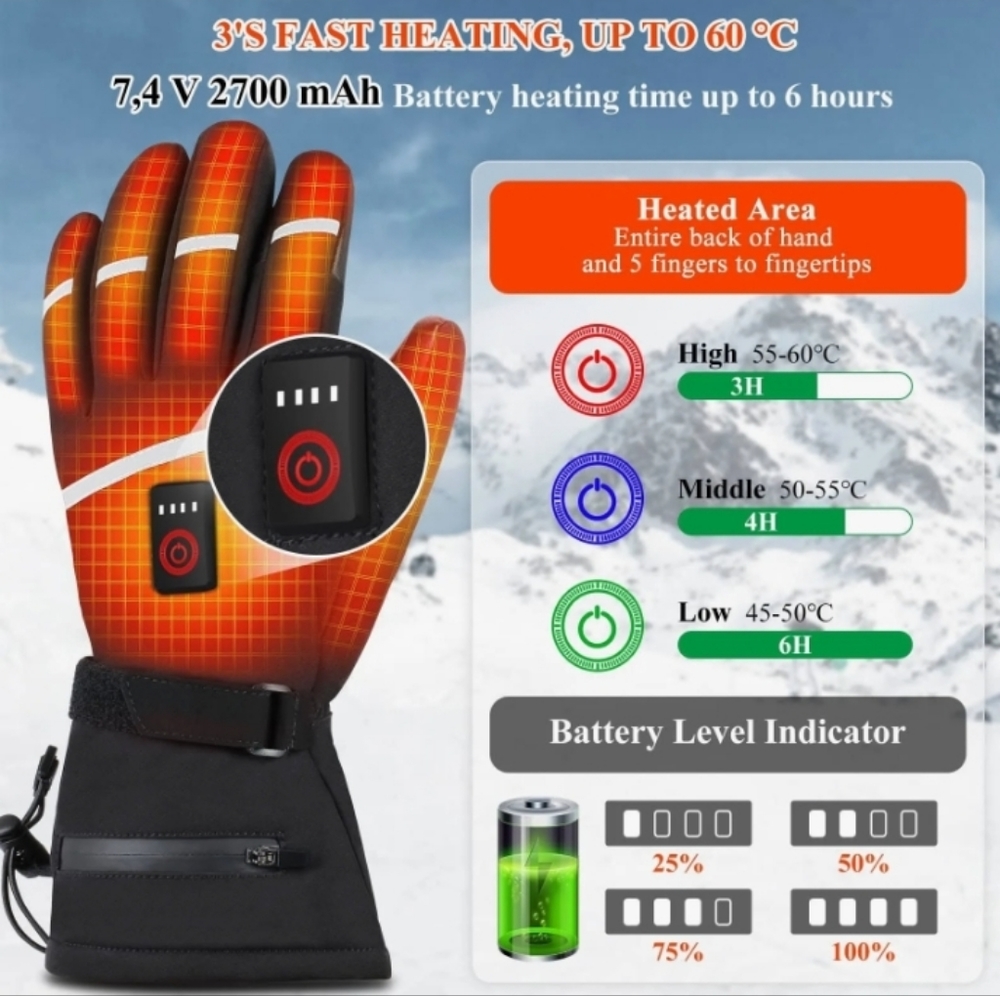 Mia & Coco Men's Heated Gloves NWT